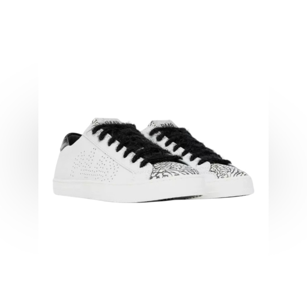 P448 John Cement Shoes Womens Sz 8.5 US /39 EU Fuzzy Laces Limited Edition White